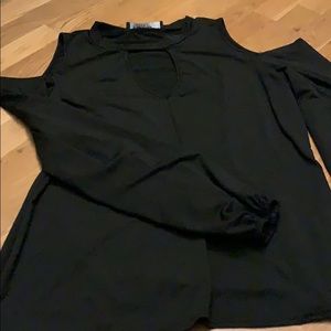 Long Sleeve Cold Shoulder Top